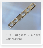 Placas Gauss Plate P PGF Angosta Ø 4,5 mm Compresiva